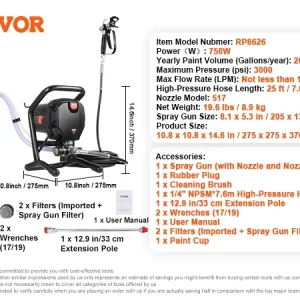 750W 950W Airless Paint Sprayer