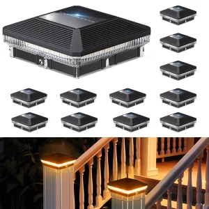 12 Pack 4x4 Solar Post Lights